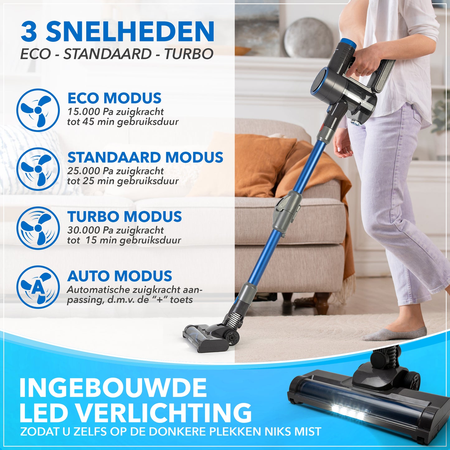 Innovixpro® Draadloze SteelStofzuiger met Dweilfunctie - 30KPa !
