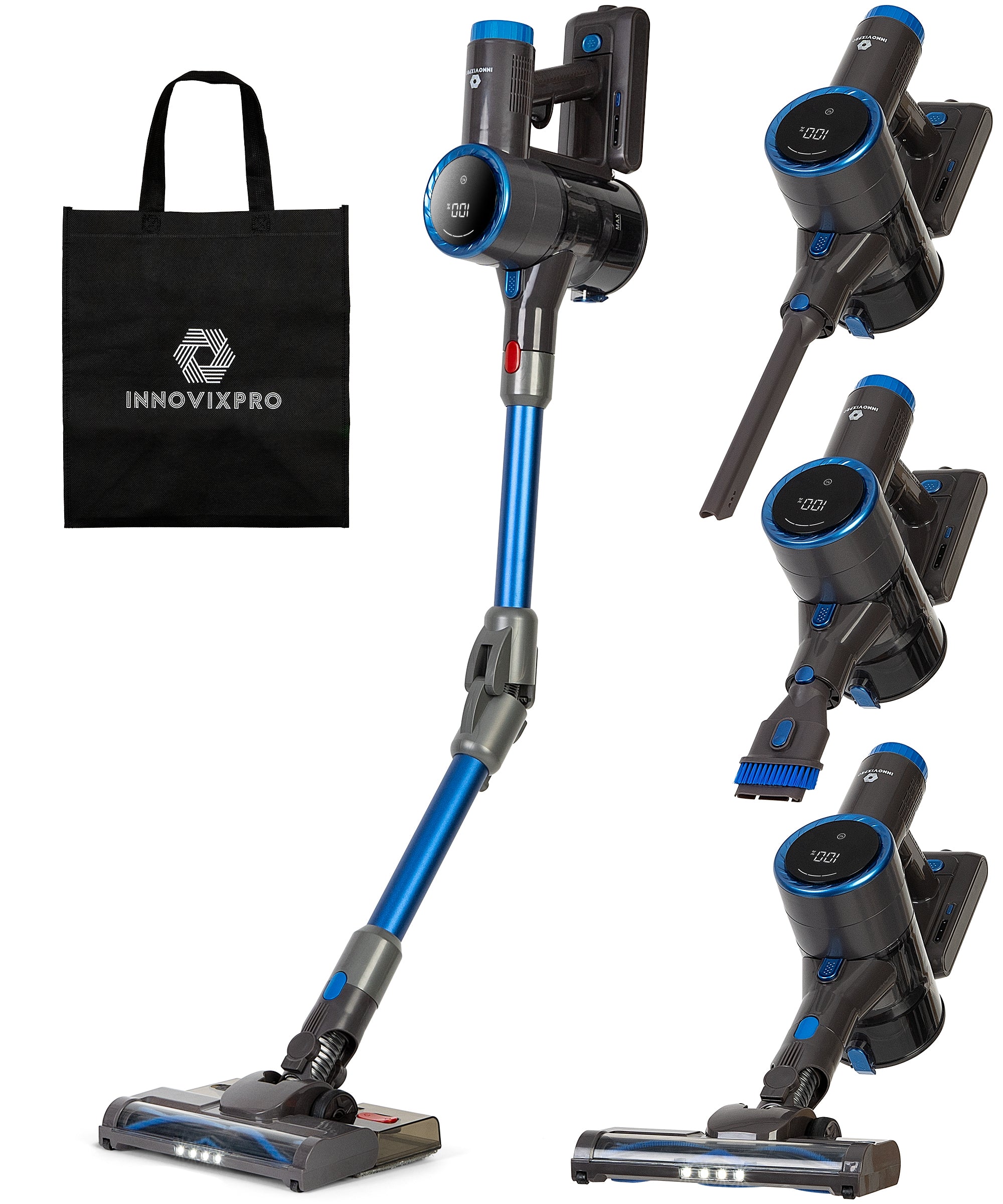 Innovixpro® Draadloze SteelStofzuiger met Dweilfunctie - 30KPa !
