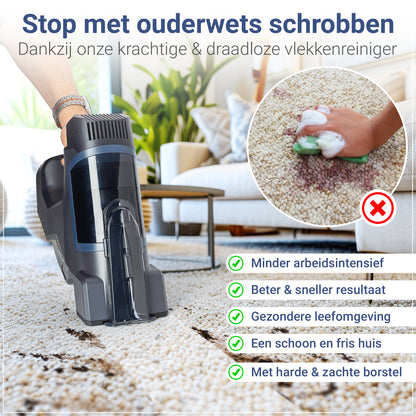 Innovixpro® Draadloze Tapijtreiniger – 45 Minuten Accuduur !