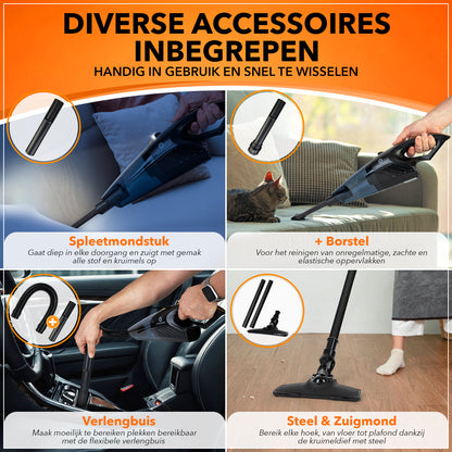 Innovixpro® Kruimeldief met steel – Nat&Droog – 17000Pa – 4 Filter's